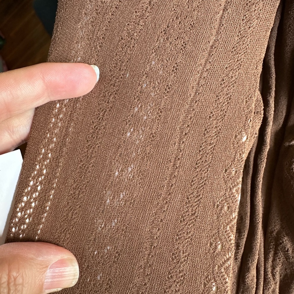 HUE Brown Sheer Rib Tight Control Top